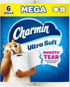 Charmin Ultra Soft Toilet Paper 12 Mega XL Rolls, 336 Sheets Per Roll (Packaging May Vary)