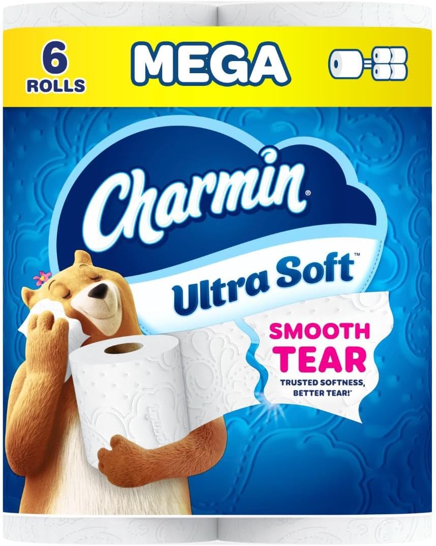 Charmin Ultra Soft Toilet Paper 12 Mega XL Rolls, 336 Sheets Per Roll (Packaging May Vary)