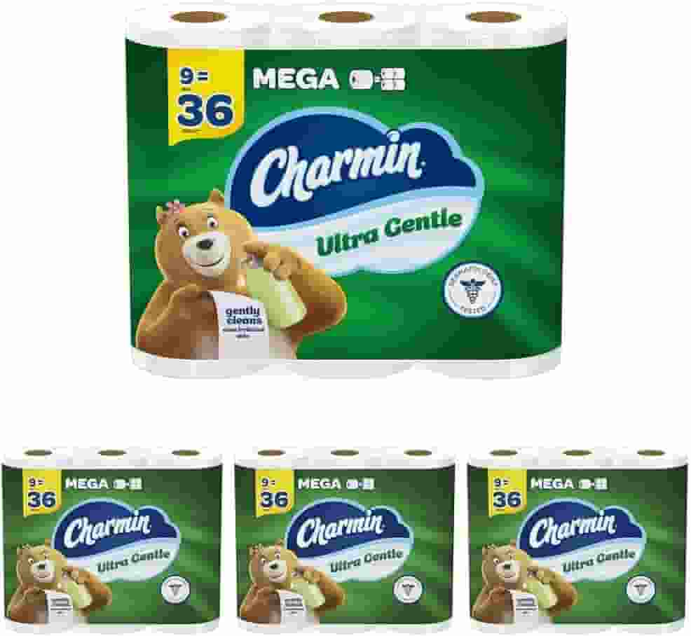 Charmin Ultra Gentle Toilet Paper, 9 Mega Rolls, 231 Sheets Per Roll (Pack of 4)