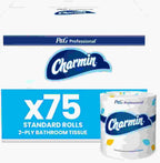 Charmin Professional Commercial Toilet Paper Rolls, Bulk 2-Ply Bathroom Tissue, Individually Wrapped, 450 sheets (75 count)