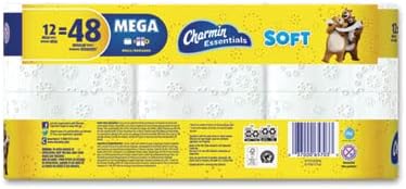 Charmin Essentials Soft Bathroom Tissue, Septic Safe, 2-Ply, White, 352 Sheets/Roll, 12/Pack