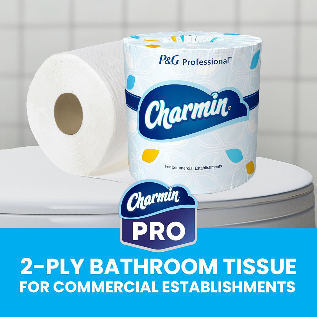 Charmin Professional Commercial Toilet Paper Rolls, Bulk 2-Ply Bathroom Tissue, Individually Wrapped, 450 sheets (75 count)