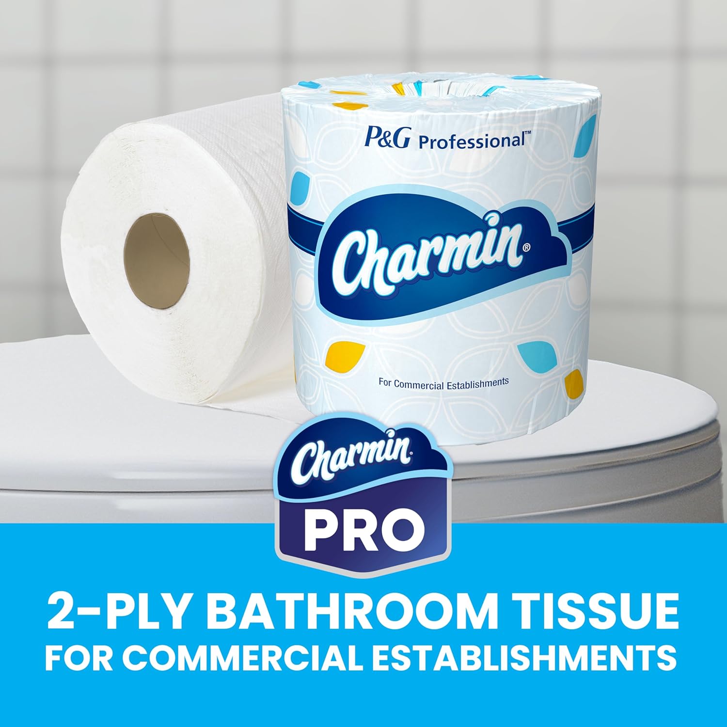 Charmin Professional Commercial Toilet Paper Rolls, Bulk 2-Ply Bathroom Tissue, Individually Wrapped, 450 sheets (75 count)