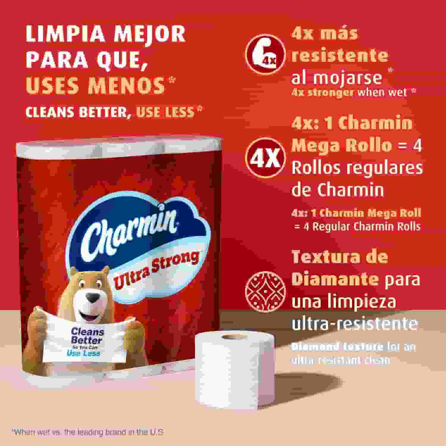 Charmin, 2 Ply Unscented Mega Rolls Bathroom Tissue, 24 Count