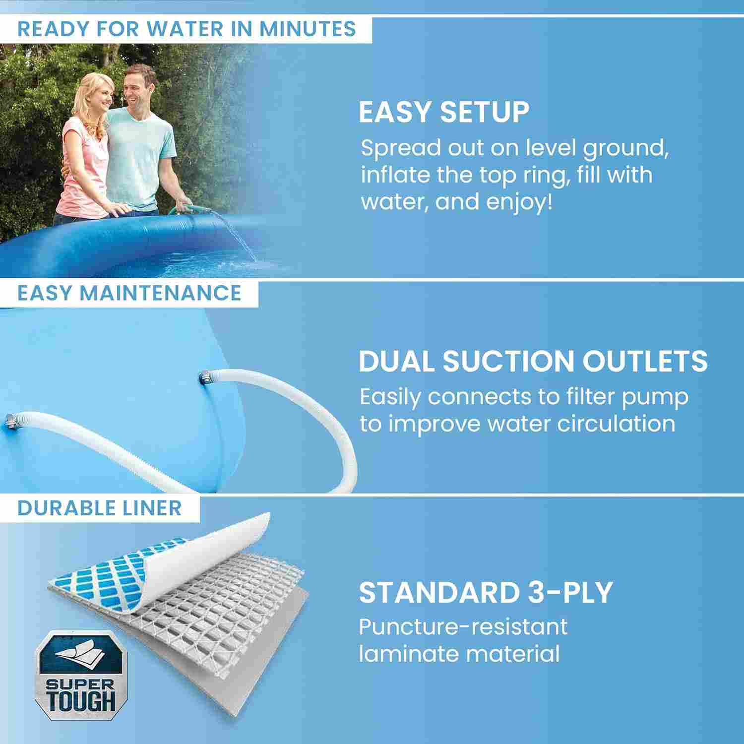 Family Premium Above Ground Swimming Pool Set (Multiple Sizes Available)
