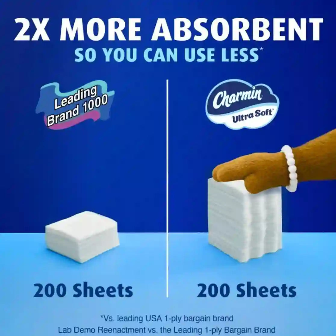 Charmin Ultra Soft Toilet Paper 12 Mega XL Rolls, 336 Sheets Per Roll (Packaging May Vary)