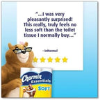 Charmin Essentials Soft Bathroom Tissue, Septic Safe, 2-Ply, White, 352 Sheets/Roll, 12/Pack