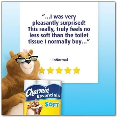 Charmin Essentials Soft Bathroom Tissue, Septic Safe, 2-Ply, White, 352 Sheets/Roll, 12/Pack