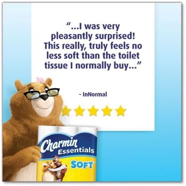 Charmin Essentials Soft Bathroom Tissue, Septic Safe, 2-Ply, White, 352 Sheets/Roll, 12/Pack