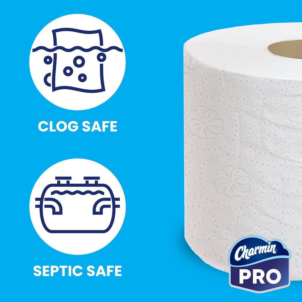 Charmin Professional Commercial Toilet Paper Rolls, Bulk 2-Ply Bathroom Tissue, Individually Wrapped, 450 sheets (75 count)
