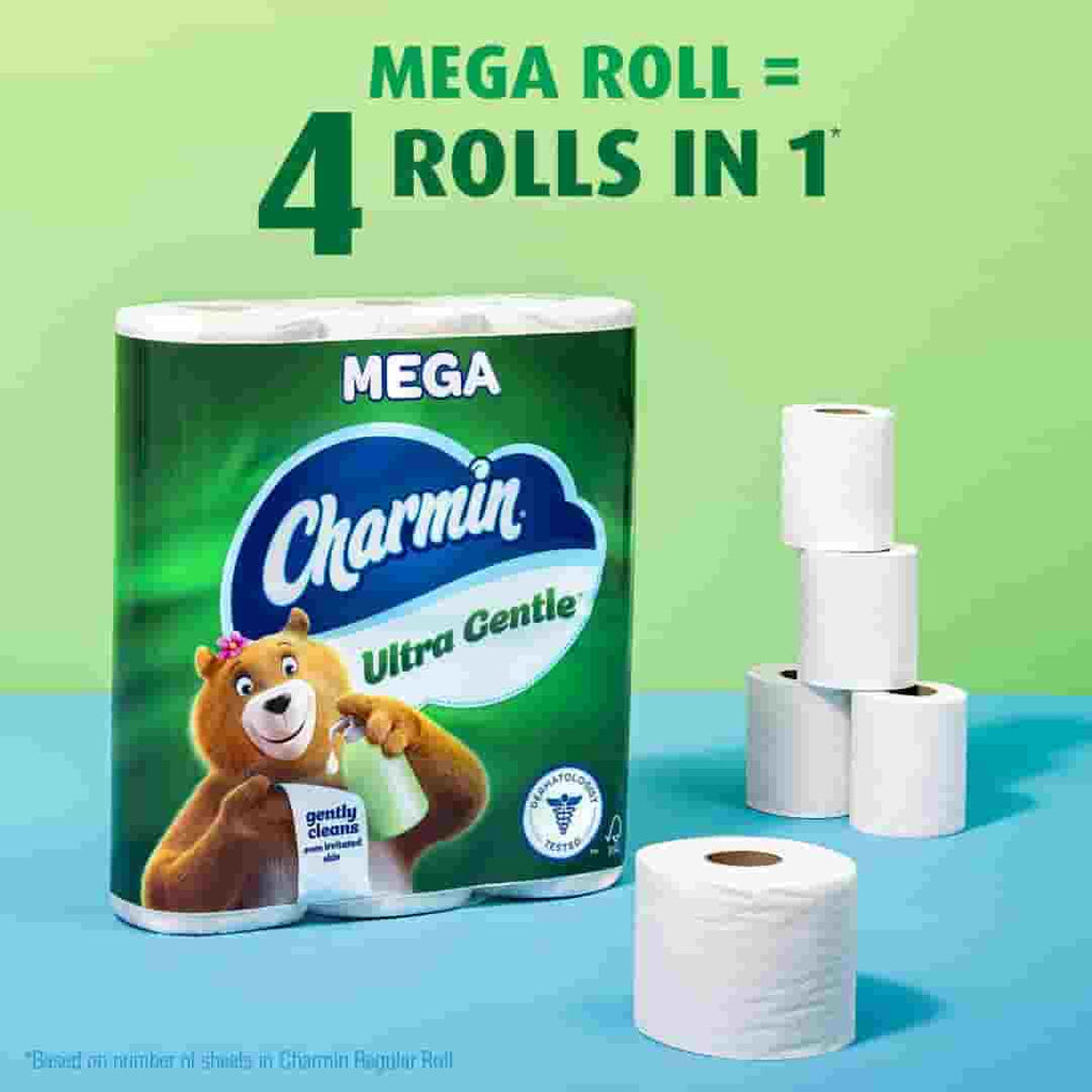 Charmin Ultra Gentle Toilet Paper, 9 Mega Rolls, 231 Sheets Per Roll (Pack of 4)